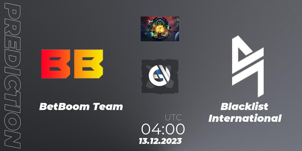 Prognose für das Spiel BetBoom Team VS Blacklist International. 13.12.2023 at 04:00. Dota 2 - ESL One - Kuala Lumpur 2023