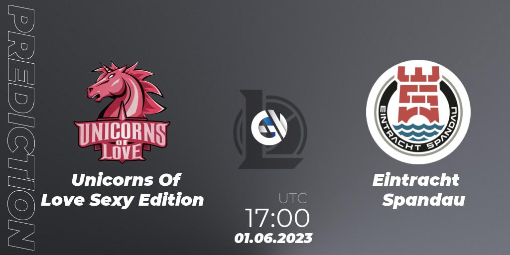 Prognose für das Spiel Unicorns Of Love Sexy Edition VS Eintracht Spandau. 01.06.23. LoL - Prime League Summer 2023 - Group Stage