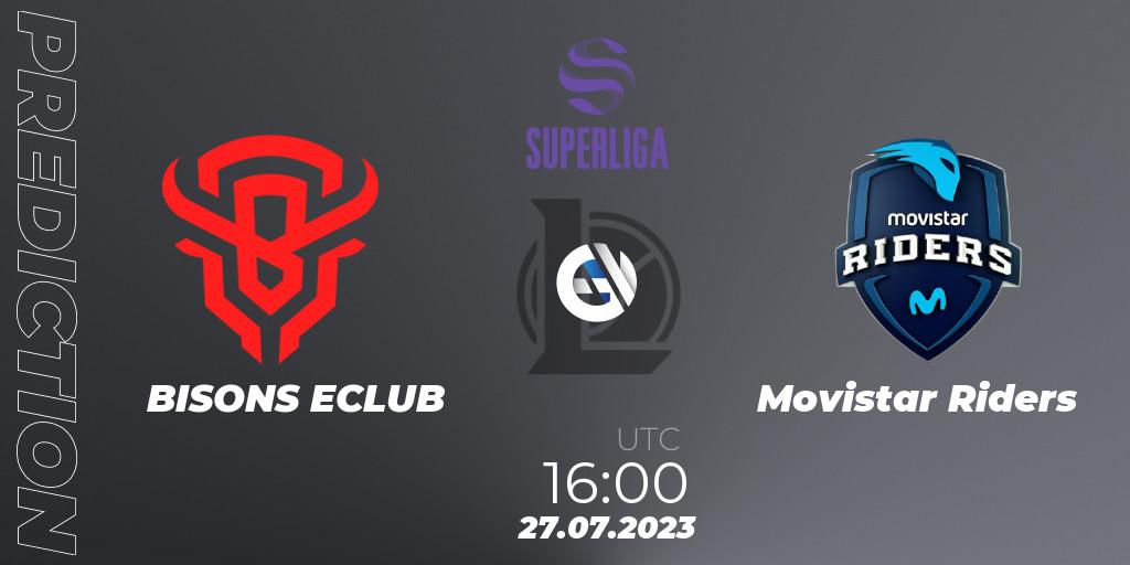 Prognose für das Spiel BISONS ECLUB VS Movistar Riders. 27.07.23. LoL - LVP Superliga Summer 2023 - Playoffs