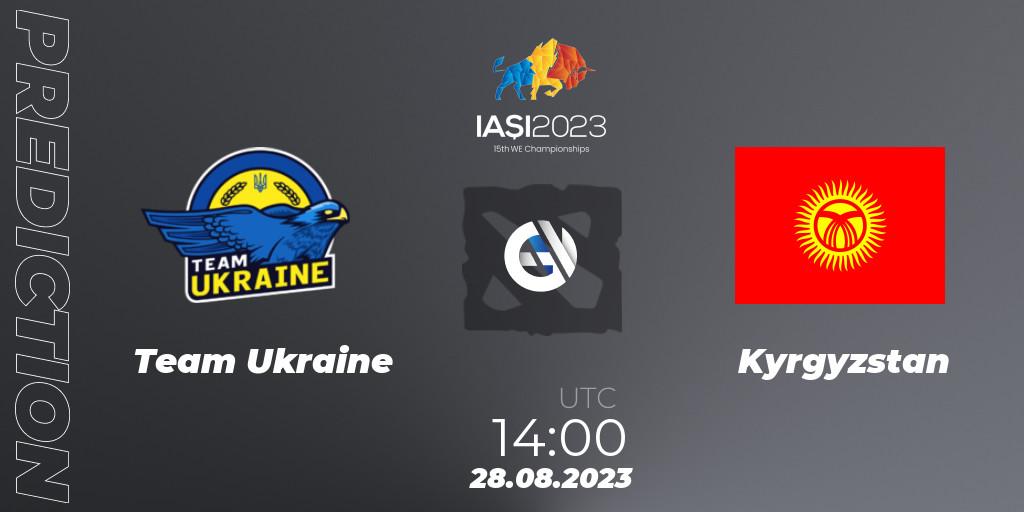 Prognose für das Spiel Team Ukraine VS Kyrgyzstan. 28.08.23. Dota 2 - IESF World Championship 2023