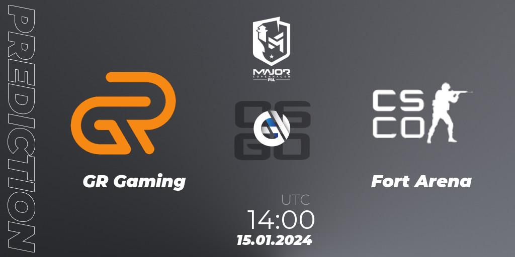 Prognose für das Spiel GR Gaming VS Fort Arena. 15.01.2024 at 14:00. Counter-Strike (CS2) - PGL CS2 Major Copenhagen 2024 East Asia RMR Open Qualifier