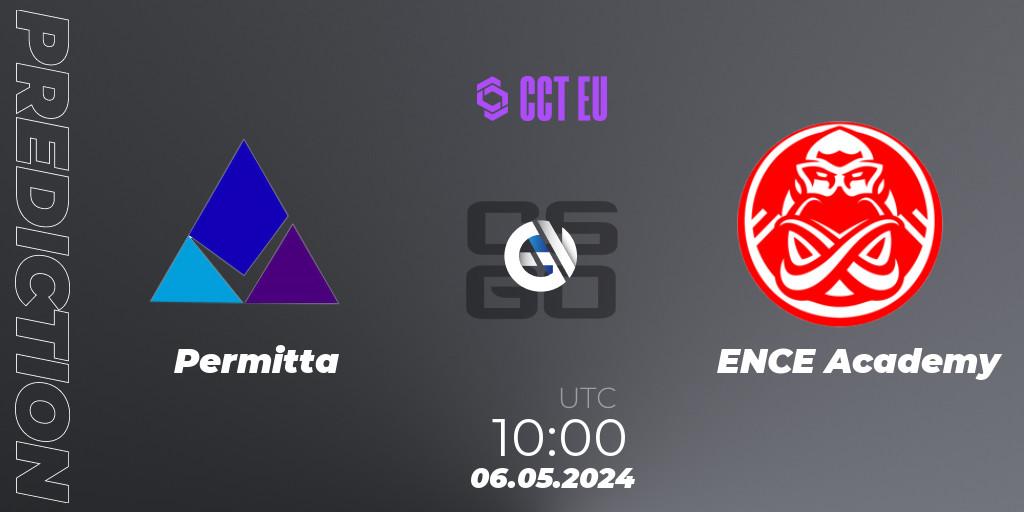 Prognose für das Spiel Permitta VS ENCE Academy. 06.05.2024 at 10:00. Counter-Strike (CS2) - CCT Season 2 Europe Series 2 