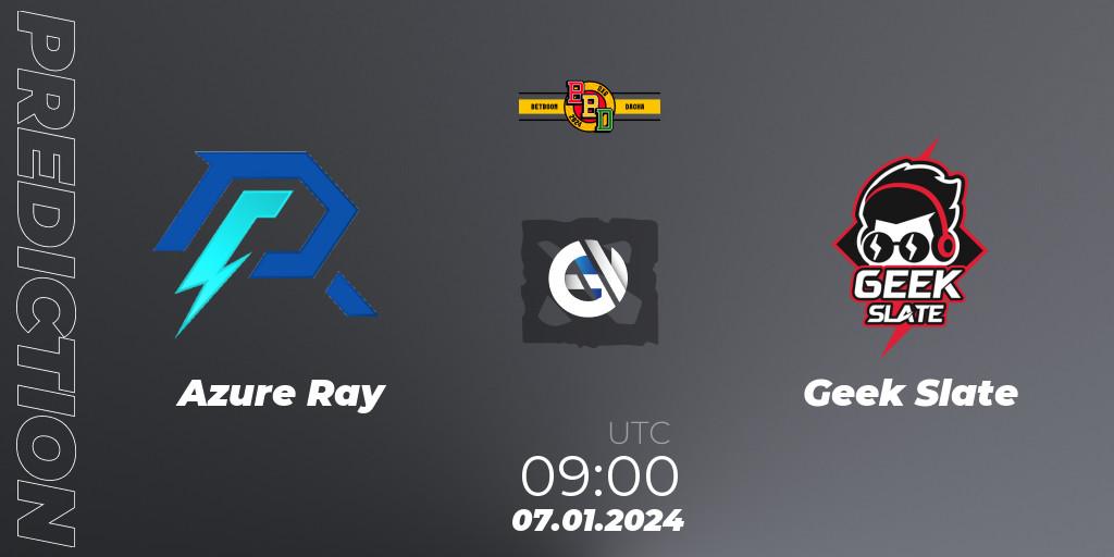 Prognose für das Spiel Azure Ray VS Geek Slate. 07.01.24. Dota 2 - BetBoom Dacha Dubai 2024: SEA and CN Closed Qualifier