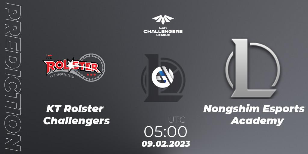 Prognose für das Spiel KT Rolster Challengers VS Nongshim Esports Academy. 09.02.23. LoL - LCK Challengers League 2023 Spring
