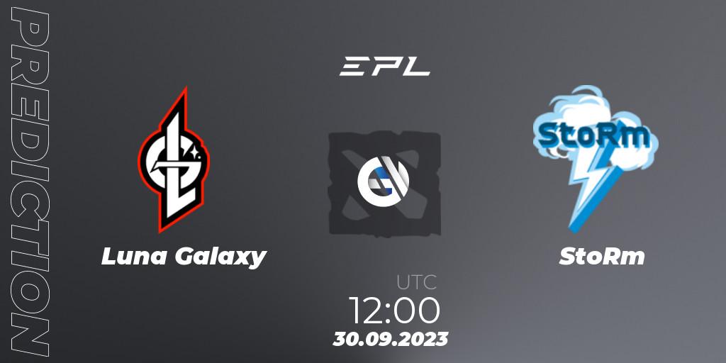 Prognose für das Spiel Luna Galaxy VS StoRm. 30.09.23. Dota 2 - European Pro League Season 12