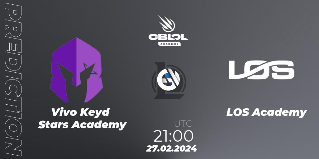 Prognose für das Spiel Vivo Keyd Stars Academy VS LOS Academy. 27.02.24. LoL - CBLOL Academy Split 1 2024