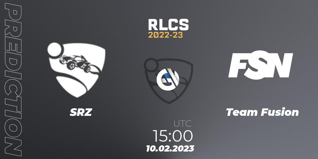 Prognose für das Spiel SRZ VS Team Fusion. 10.02.2023 at 15:00. Rocket League - RLCS 2022-23 - Winter: Sub-Saharan Africa Regional 2 - Winter Cup