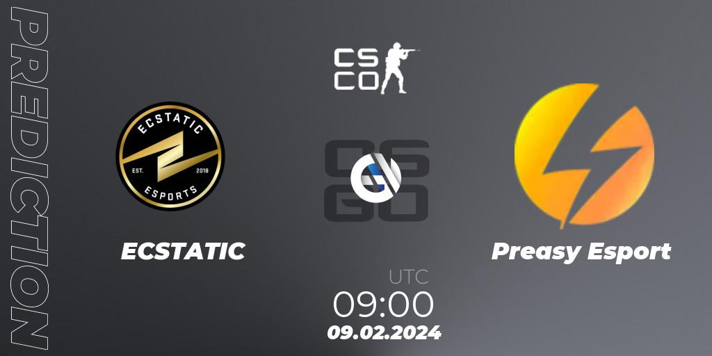 Prognose für das Spiel ECSTATIC VS Preasy Esport. 09.02.24. CS2 (CS:GO) - European Pro League Season 13