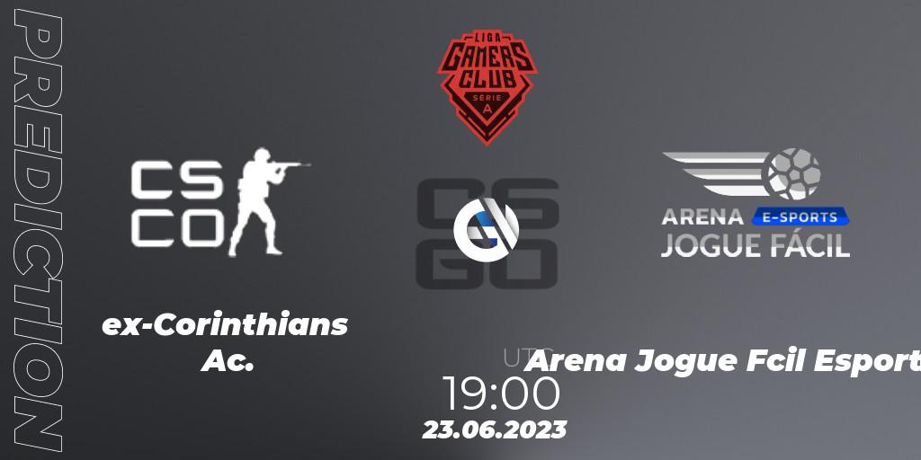 Prognose für das Spiel ex-Corinthians Ac. VS Arena Jogue Fácil Esports. 23.06.23. CS2 (CS:GO) - Gamers Club Liga Série A: June 2023