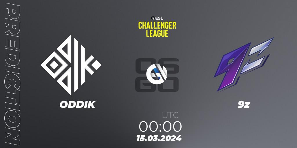 Prognose für das Spiel ODDIK VS 9z. 15.03.24. CS2 (CS:GO) - ESL Challenger League Season 47: South America