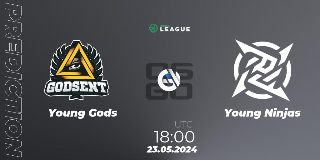 Prognose für das Spiel Young Gods VS Young Ninjas. 23.05.2024 at 18:00. Counter-Strike (CS2) - ESEA Season 49: Advanced Division - Europe