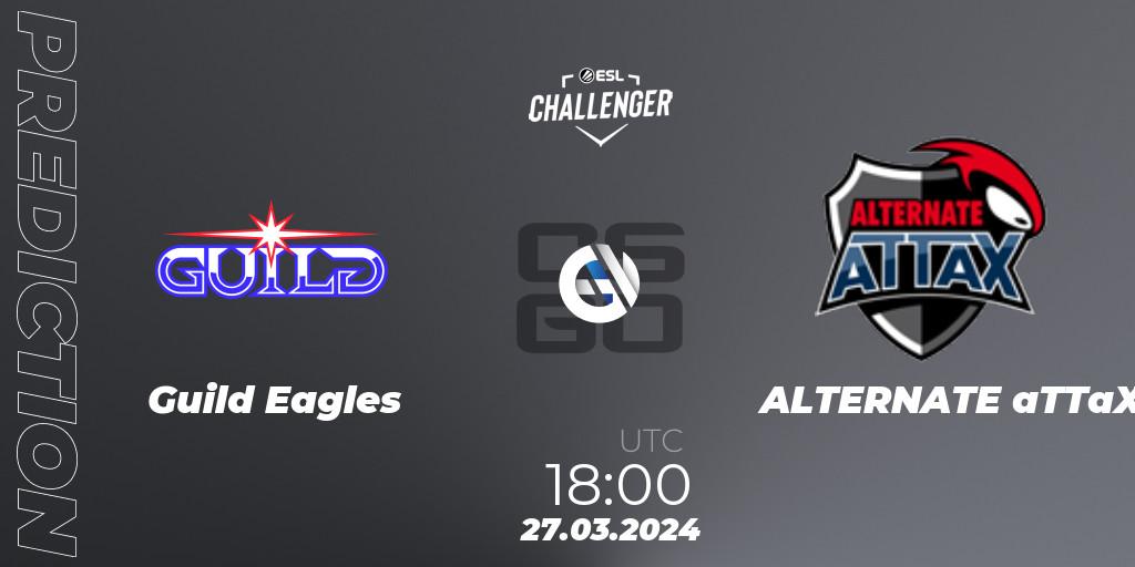 Prognose für das Spiel Guild Eagles VS ALTERNATE aTTaX. 27.03.24. CS2 (CS:GO) - ESL Challenger #57: European Open Qualifier