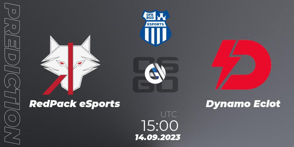Prognose für das Spiel RedPack eSports VS Dynamo Eclot. 14.09.23. CS2 (CS:GO) - OFK BGD Esports Series #1