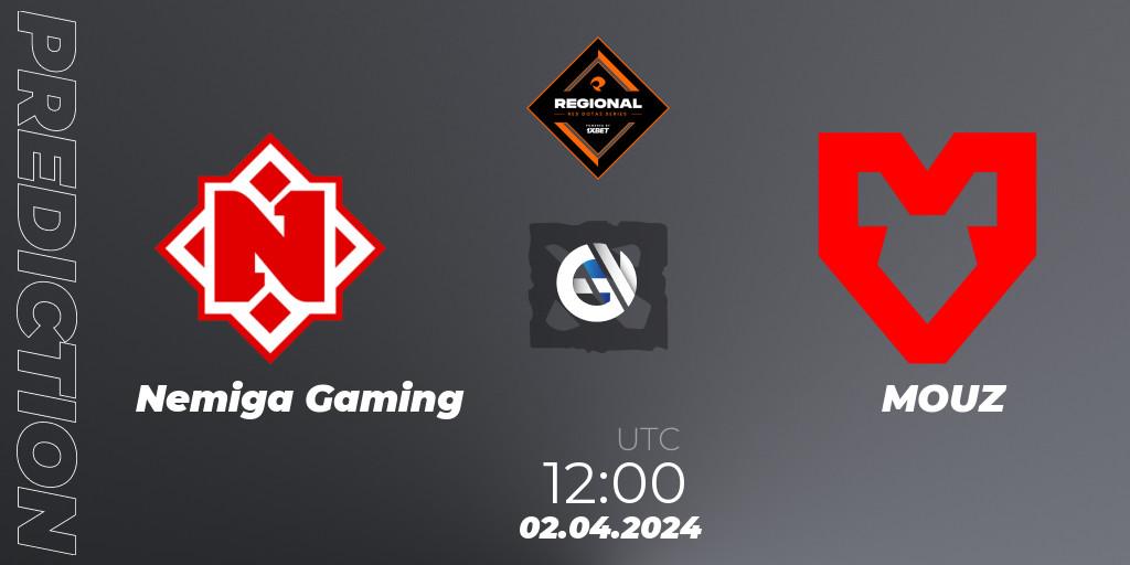 Prognose für das Spiel Nemiga Gaming VS MOUZ. 02.04.24. Dota 2 - RES Regional Series: EU #1