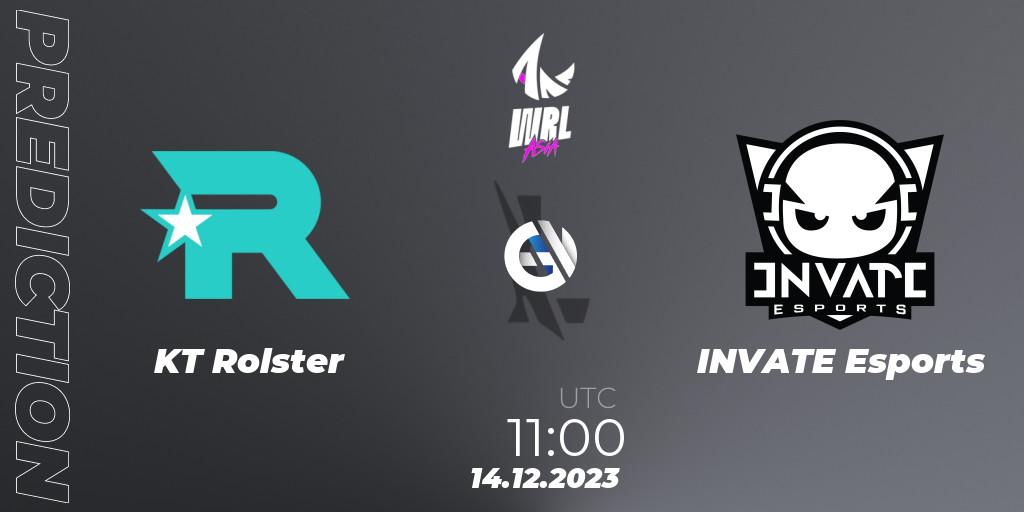 Prognose für das Spiel KT Rolster VS INVATE Esports. 14.12.23. Wild Rift - WRL Asia 2023 - Season 2 - Regular Season