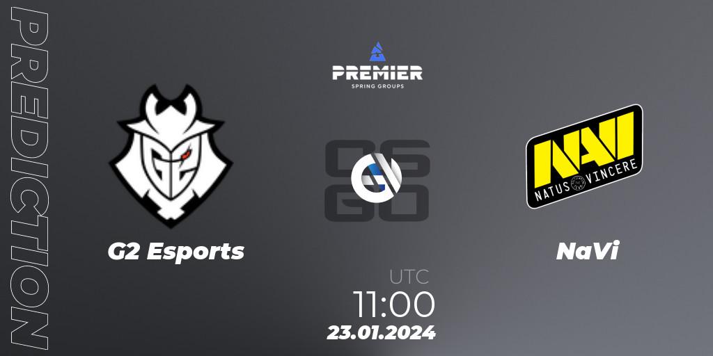 Prognose für das Spiel G2 Esports VS NaVi. 23.01.24. CS2 (CS:GO) - BLAST Premier: Spring Groups 2024