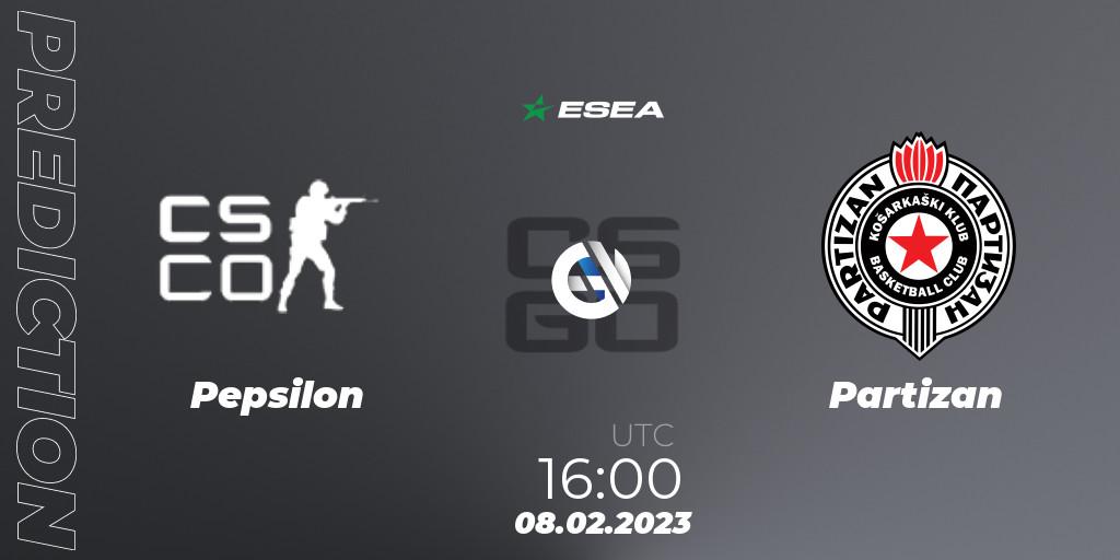 Prognose für das Spiel Pepsilon VS Partizan. 08.02.23. CS2 (CS:GO) - ESEA Season 44: Advanced Division - Europe
