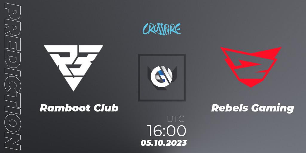 Prognose für das Spiel Ramboot Club VS Rebels Gaming. 05.10.2023 at 16:00. VALORANT - LVP - Crossfire Cup 2023: Contenders #1