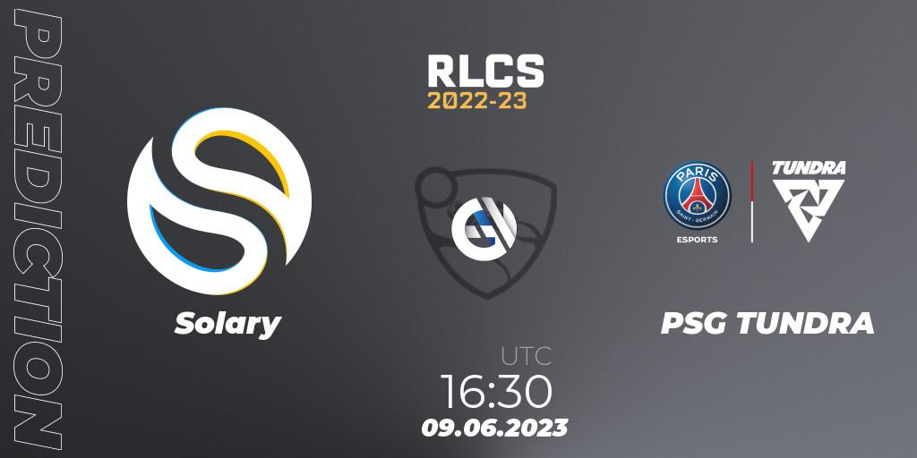 Prognose für das Spiel Solary VS PSG TUNDRA. 09.06.2023 at 16:30. Rocket League - RLCS 2022-23 - Spring: Europe Regional 3 - Spring Invitational