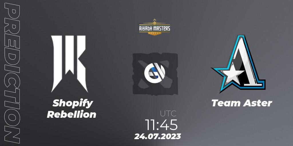 Prognose für das Spiel Shopify Rebellion VS Team Aster. 24.07.23. Dota 2 - Riyadh Masters 2023 - Group Stage