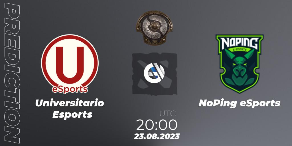 Prognose für das Spiel Universitario Esports VS NoPing eSports. 23.08.23. Dota 2 - The International 2023 - South America Qualifier
