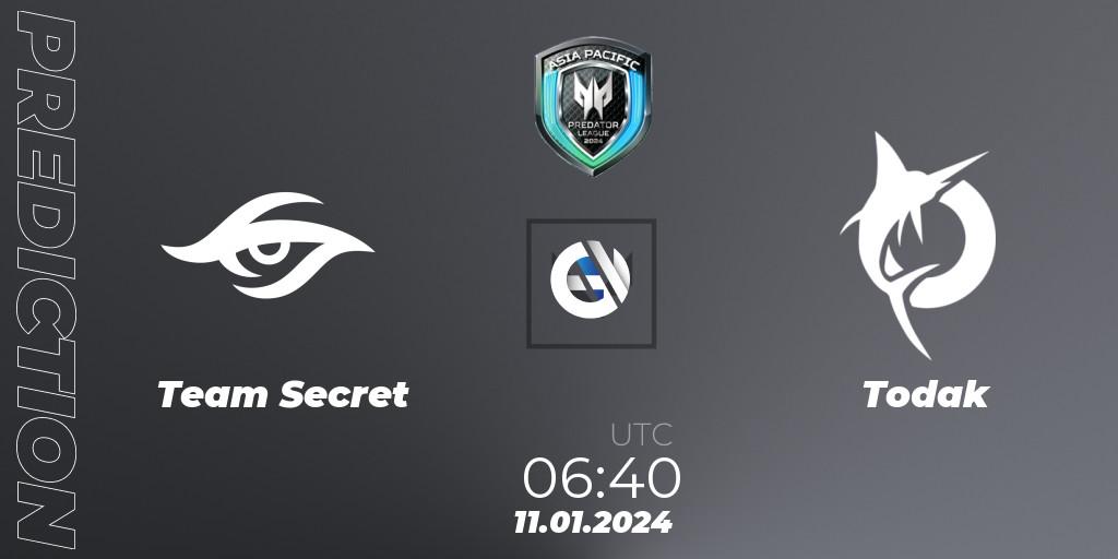 Prognose für das Spiel Team Secret VS Todak. 11.01.24. VALORANT - Asia Pacific Predator League 2024