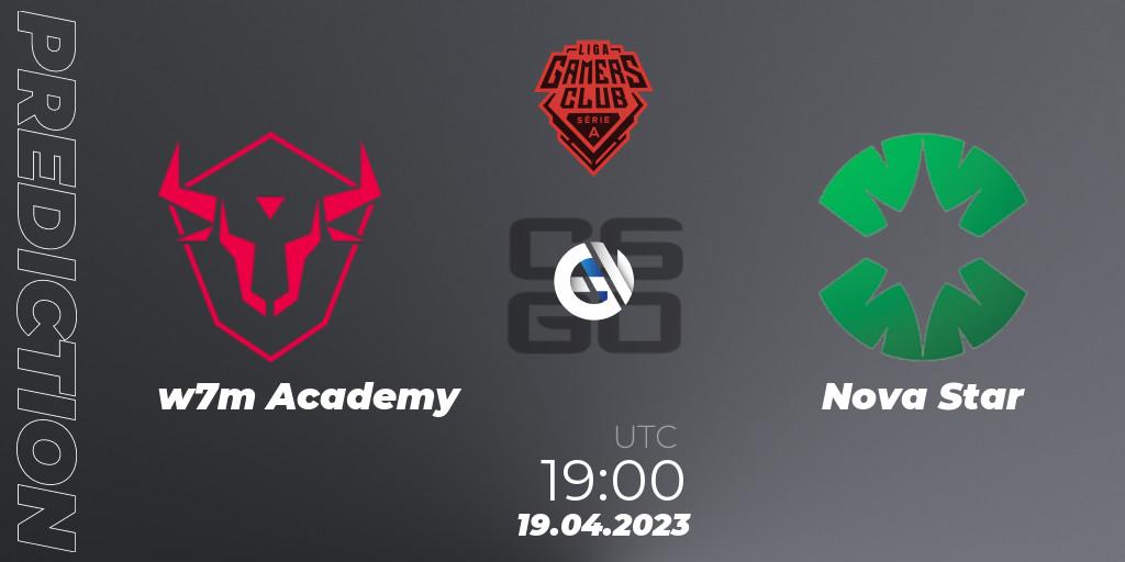 Prognose für das Spiel w7m Academy VS Nova Star. 19.04.23. CS2 (CS:GO) - Gamers Club Liga Série A: April 2023