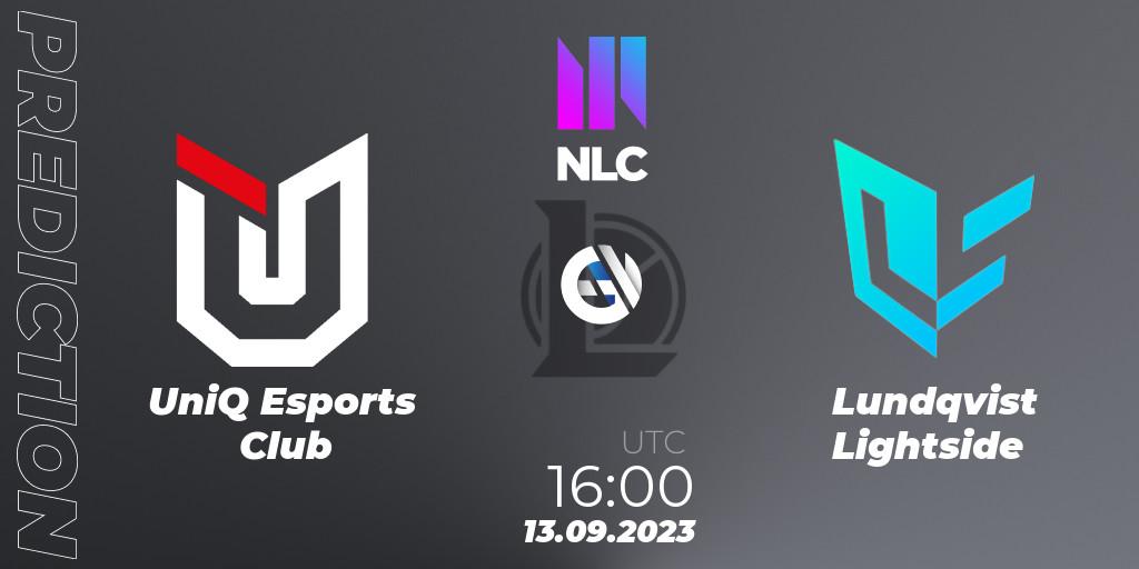Prognose für das Spiel UniQ Esports Club VS Lundqvist Lightside. 13.09.23. LoL - NLC Division 1 2024 Promotion