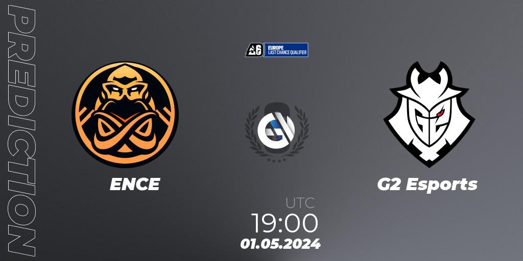 Prognose für das Spiel ENCE VS G2 Esports. 01.05.2024 at 19:00. Rainbow Six - Europe League 2024 - Stage 1 LCQ