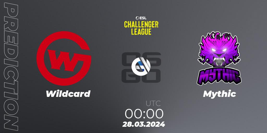 Prognose für das Spiel Wildcard VS Mythic. 28.03.24. CS2 (CS:GO) - ESL Challenger League Season 47: North America