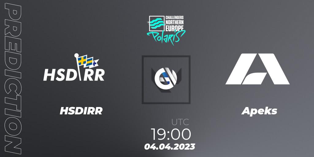 Prognose für das Spiel HSDIRR VS Apeks. 13.04.23. VALORANT - VALORANT Challengers 2023 Northern Europe: Polaris Split 2