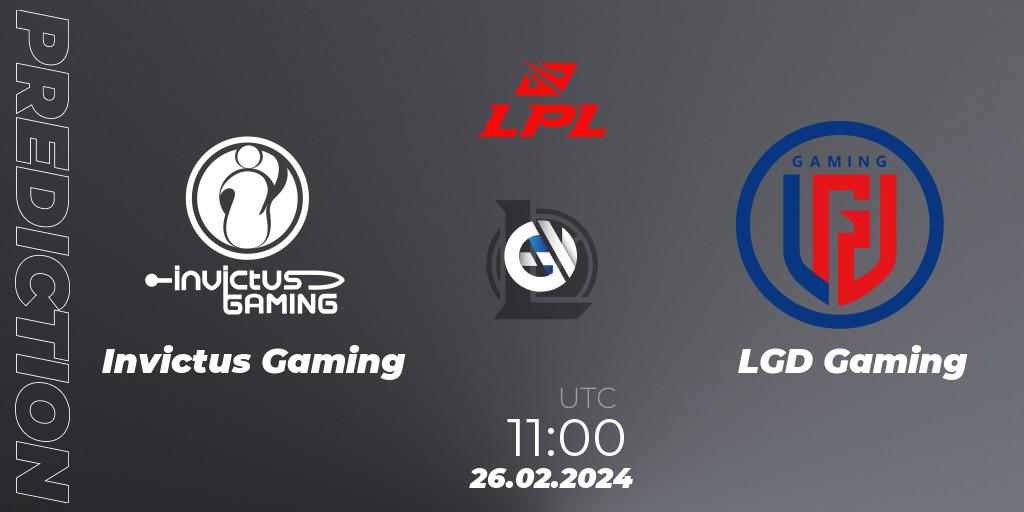Prognose für das Spiel Invictus Gaming VS LGD Gaming. 26.02.24. LoL - LPL Spring 2024 - Group Stage