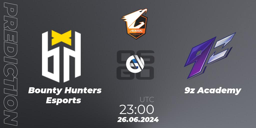 Prognose für das Spiel Bounty Hunters Esports VS 9z Academy. 26.06.2024 at 23:00. Counter-Strike (CS2) - Aorus League 2024 Season 1: Brazil