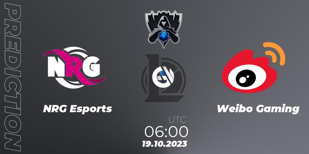 Prognose für das Spiel NRG Esports VS Weibo Gaming. 19.10.23. LoL - Worlds 2023 LoL - Group Stage