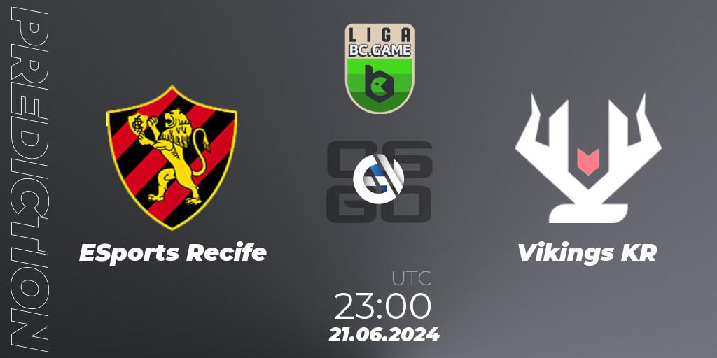 Prognose für das Spiel ESports Recife VS Vikings KR. 21.06.2024 at 23:00. Counter-Strike (CS2) - Dust2 Brasil Liga Season 3: Division 1
