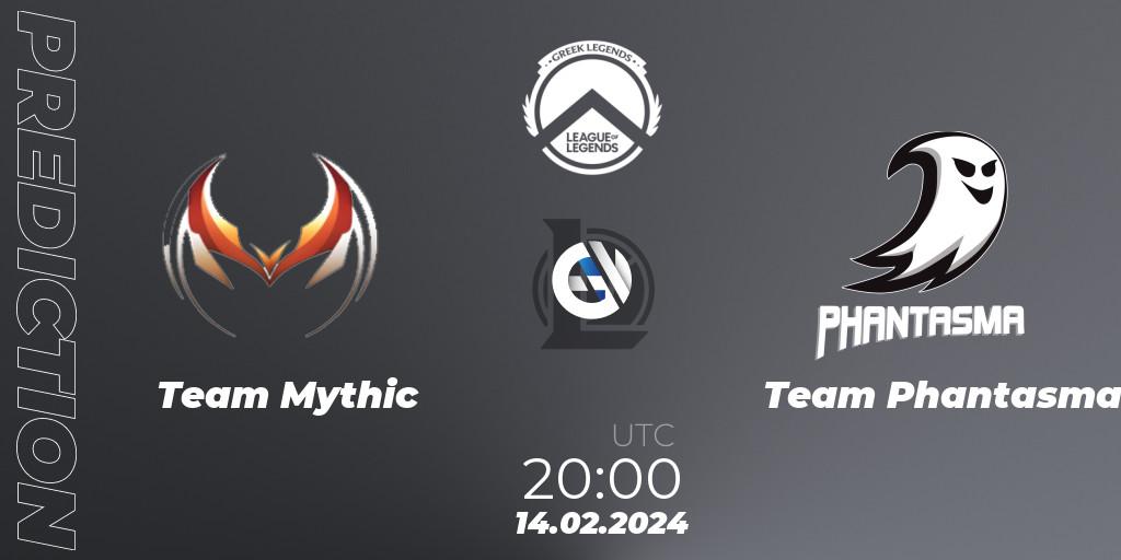 Prognose für das Spiel Team Mythic VS Team Phantasma. 14.02.2024 at 20:00. LoL - GLL Spring 2024