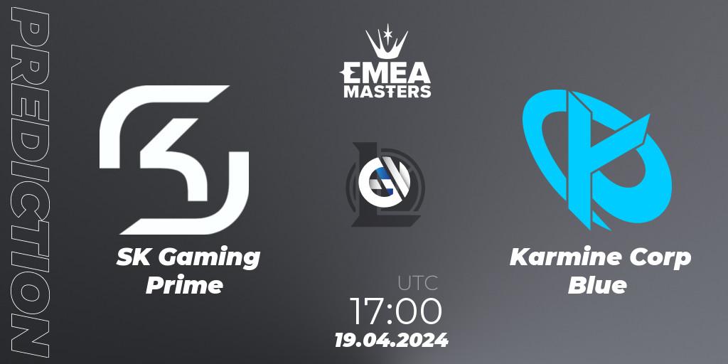 Prognose für das Spiel SK Gaming Prime VS Karmine Corp Blue. 19.04.24. LoL - EMEA Masters Spring 2024 - Group Stage