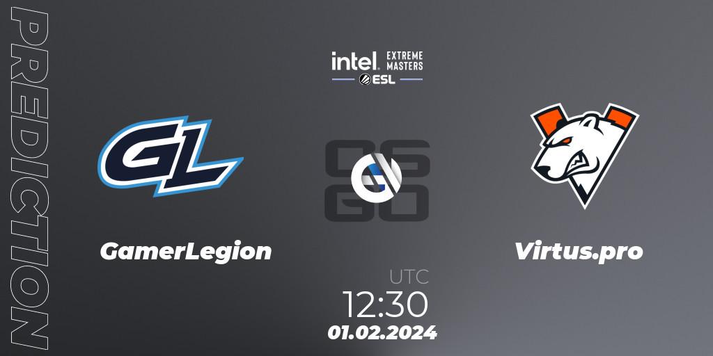 Prognose für das Spiel GamerLegion VS Virtus.pro. 01.02.24. CS2 (CS:GO) - IEM Katowice 2024 Play-in