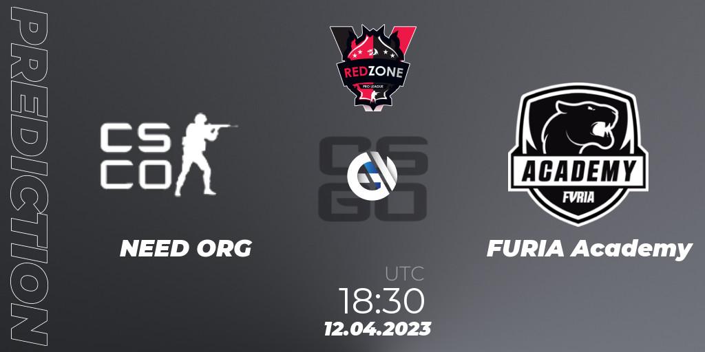 Prognose für das Spiel NEED ORG VS FURIA Academy. 12.04.23. CS2 (CS:GO) - RedZone PRO League 2023 Season 2