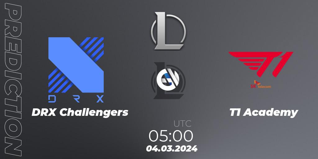 Prognose für das Spiel DRX Challengers VS T1 Academy. 04.03.24. LoL - LCK Challengers League 2024 Spring - Group Stage
