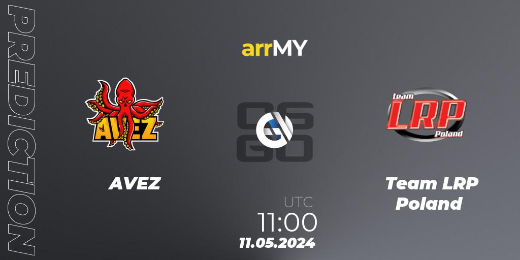 Prognose für das Spiel AVEZ VS Team LRP Poland. 11.05.2024 at 11:00. Counter-Strike (CS2) - arrMY Masters League Season 9 Finals