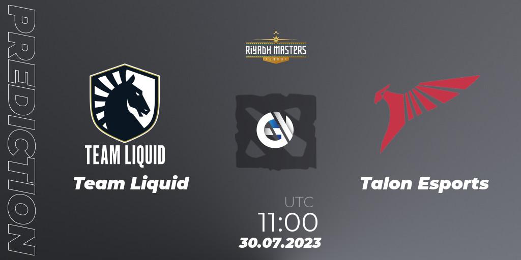 Prognose für das Spiel Team Liquid VS Talon Esports. 30.07.23. Dota 2 - Riyadh Masters 2023