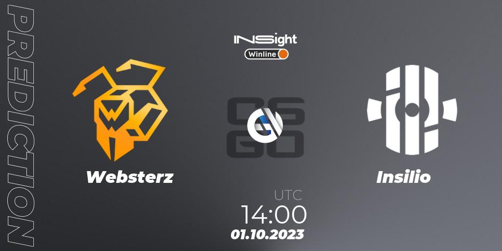 Prognose für das Spiel Websterz VS Insilio. 02.10.2023 at 15:30. Counter-Strike (CS2) - Winline Insight Season 4
