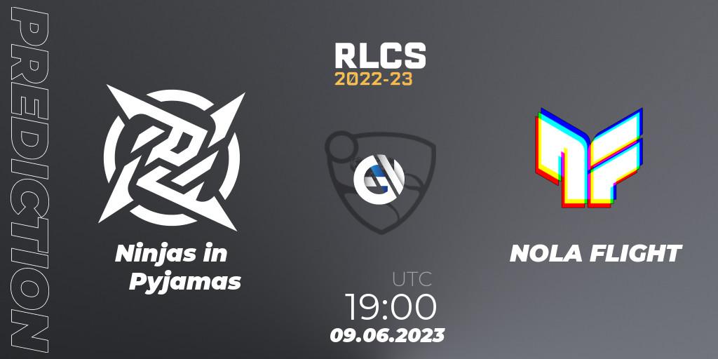 Prognose für das Spiel Ninjas in Pyjamas VS NOLA FLIGHT. 09.06.2023 at 19:00. Rocket League - RLCS 2022-23 - Spring: South America Regional 3 - Spring Invitational