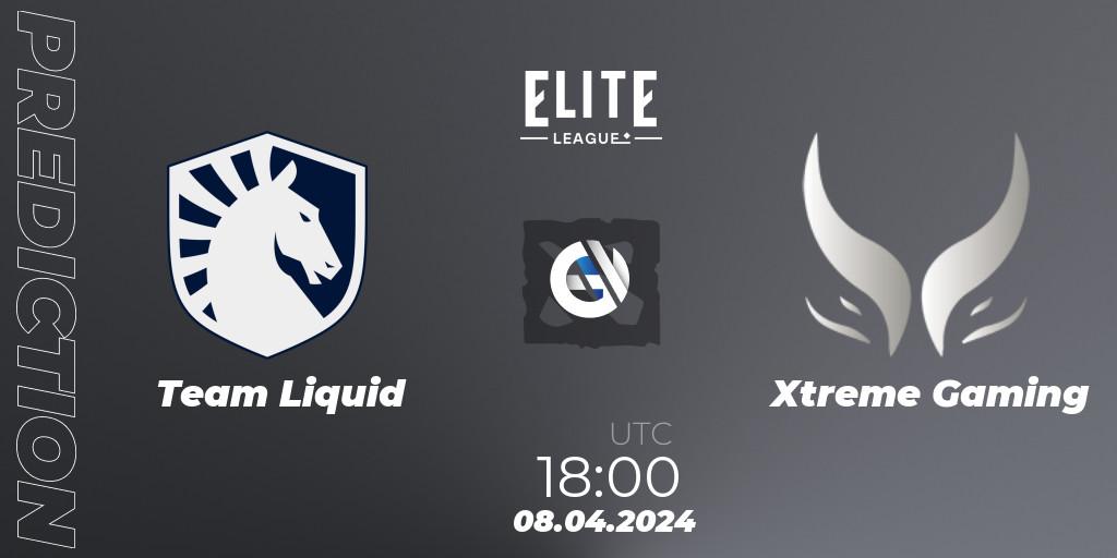 Prognose für das Spiel Team Liquid VS Xtreme Gaming. 08.04.24. Dota 2 - Elite League: Round-Robin Stage