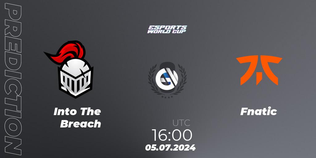 Prognose für das Spiel Into The Breach VS Fnatic. 05.07.2024 at 16:00. Rainbow Six - Esports World Cup 2024: Europe CQ