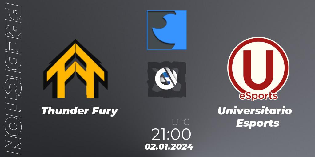 Prognose für das Spiel Thunder Fury VS Universitario Esports. 02.01.2024 at 21:00. Dota 2 - FastInvitational DotaPRO Season 2