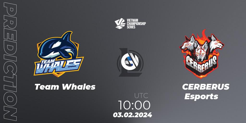 Prognose für das Spiel Team Whales VS CERBERUS Esports. 03.02.24. LoL - VCS Dawn 2024 - Group Stage