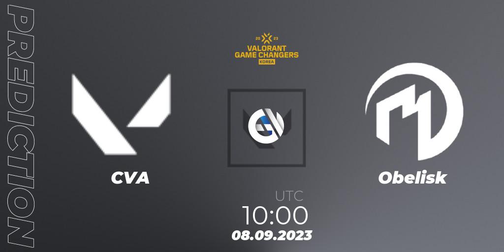 Prognose für das Spiel CVA VS Obelisk. 08.09.2023 at 10:00. VALORANT - VCT 2023: Game Changers Korea Stage 2