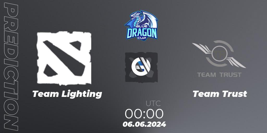 Prognose für das Spiel Team Lighting VS Team Trust. 06.06.2024 at 00:00. Dota 2 - Blue Dragon Cup